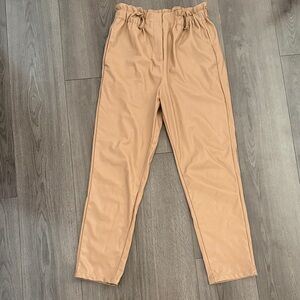 Faux Leather Tan Pants